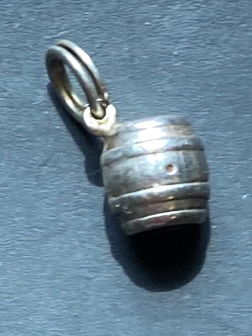 Vintage barrel charm in solid silver